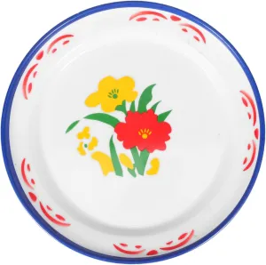 VANZACK Serving Plate Retro Floral Design for Camping Picnics and Indoor Dining Shatterproof and Stackable for Fruit and Vegetable Presentation