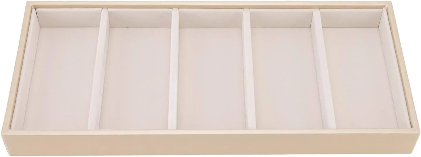 Velvet Glasses Box Tray, Stackable Glasses Display Tray Jewelry Organizer Trays for Glasses and Watch Holder Organizer Tray (Beige)