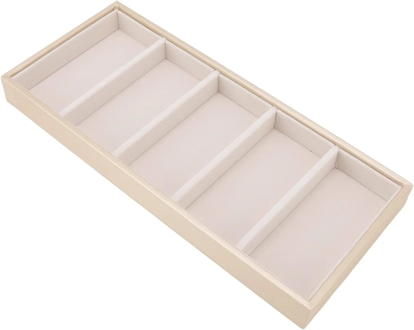 Velvet Glasses Box Tray, Stackable Glasses Display Tray Jewelry Organizer Trays for Glasses and Watch Holder Organizer Tray (Beige)