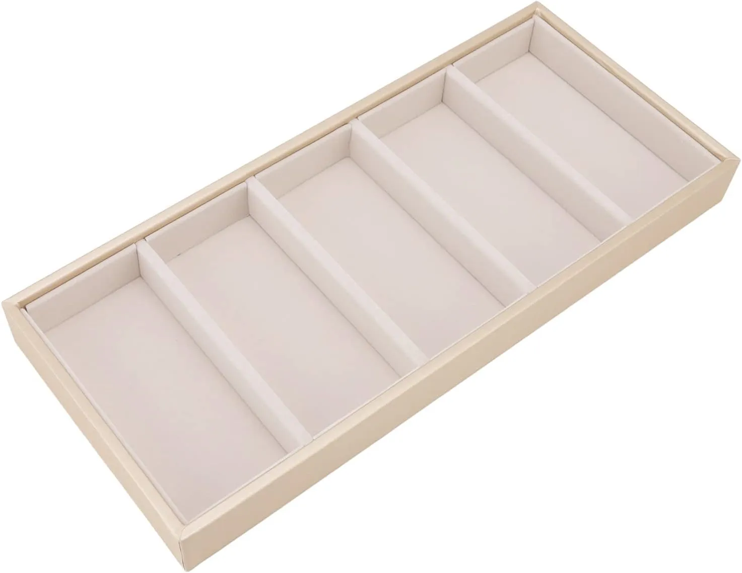 Velvet Glasses Box Tray, Stackable Glasses Display Tray Jewelry Organizer Trays for Glasses and Watch Holder Organizer Tray (Beige)