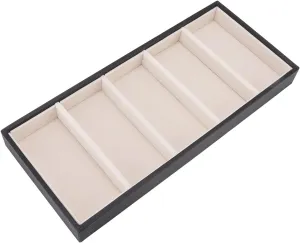 Velvet Glasses Box Tray, Stackable Glasses Display Tray Jewelry Organizer Trays for Glasses and Watch Holder Organizer Tray (Black)
