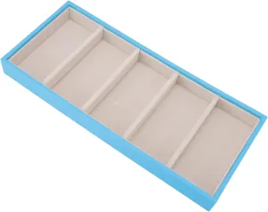 Velvet Glasses Box Tray, Stackable Glasses Display Tray Jewelry Organizer Trays for Glasses and Watch Holder Organizer Tray (Light Blue)