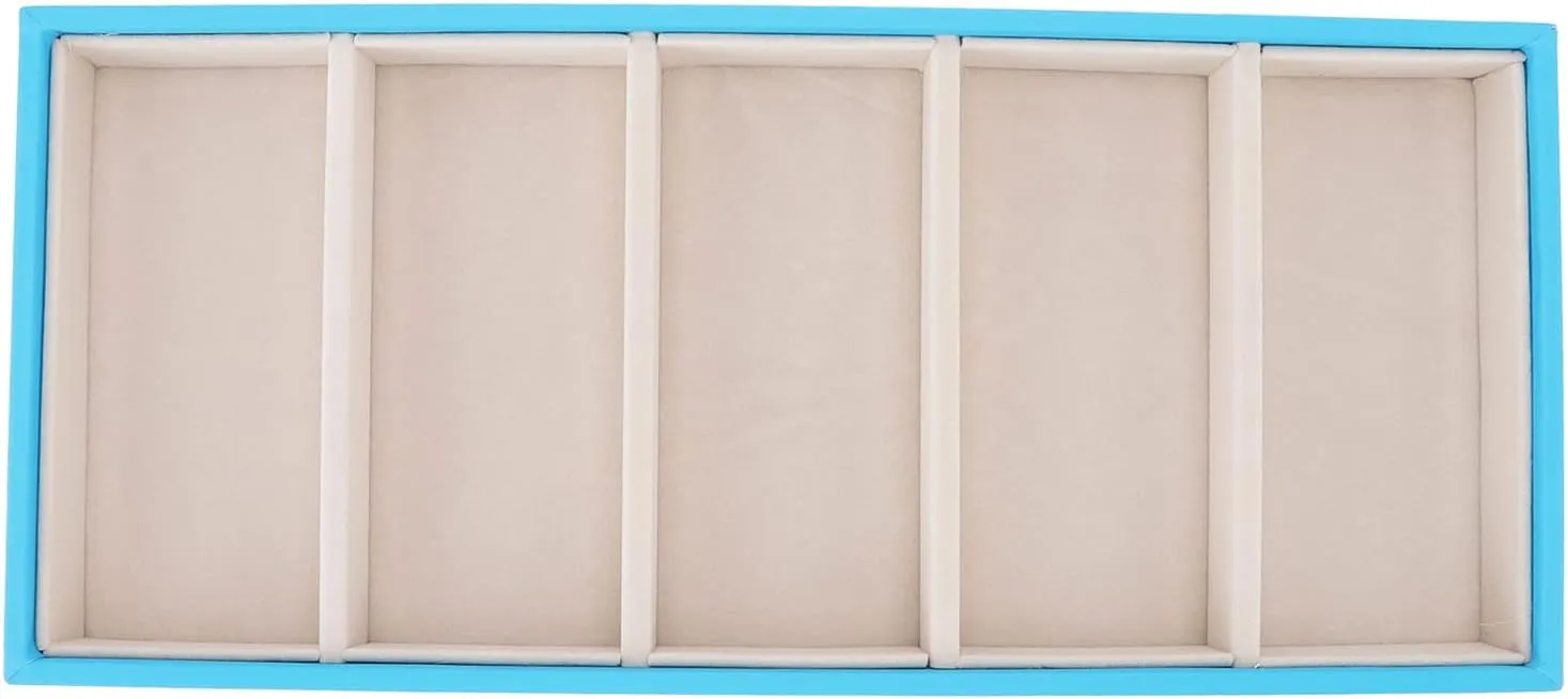 Velvet Glasses Box Tray, Stackable Glasses Display Tray Jewelry Organizer Trays for Glasses and Watch Holder Organizer Tray (Light Blue)