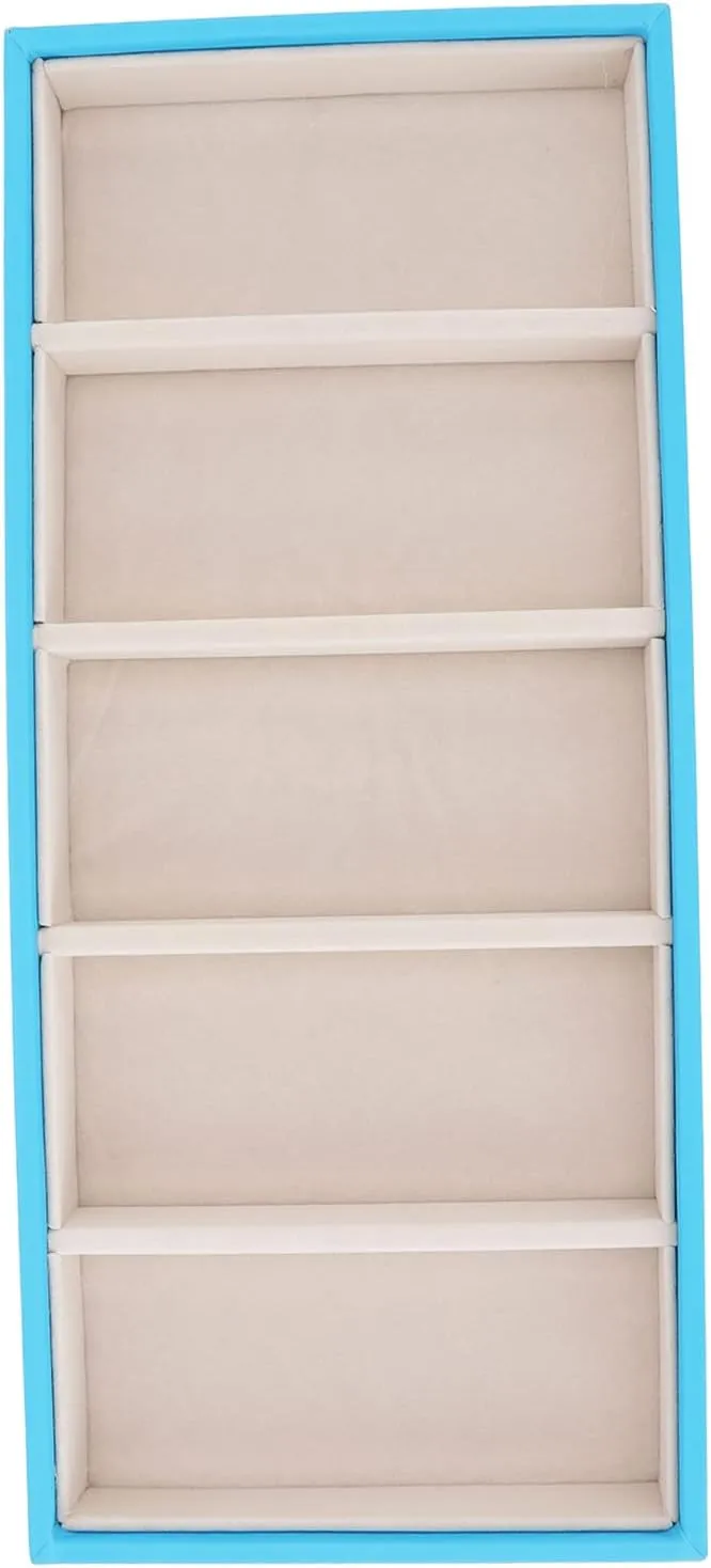 Velvet Glasses Box Tray, Stackable Glasses Display Tray Jewelry Organizer Trays for Glasses and Watch Holder Organizer Tray (Light Blue)