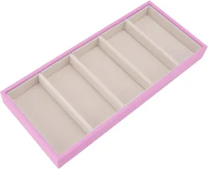 Velvet Glasses Box Tray, Stackable Glasses Display Tray Jewelry Organizer Trays for Glasses and Watch Holder Organizer Tray (redness)