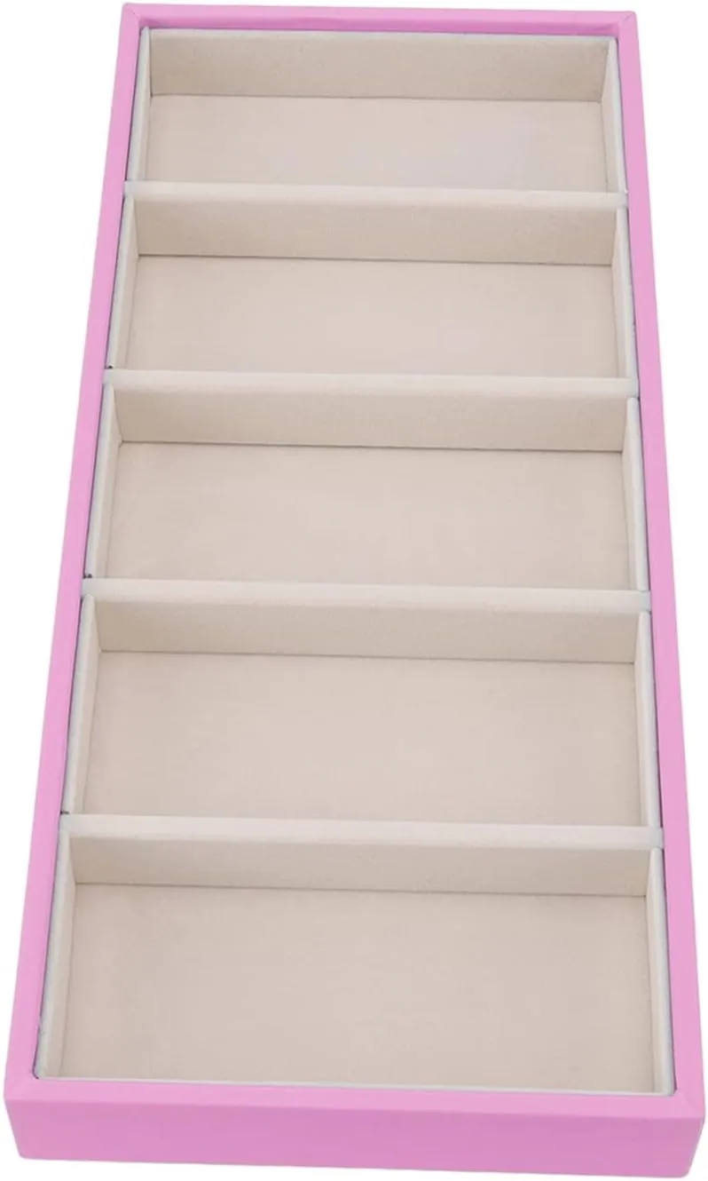 Velvet Glasses Box Tray, Stackable Glasses Display Tray Jewelry Organizer Trays for Glasses and Watch Holder Organizer Tray (redness)