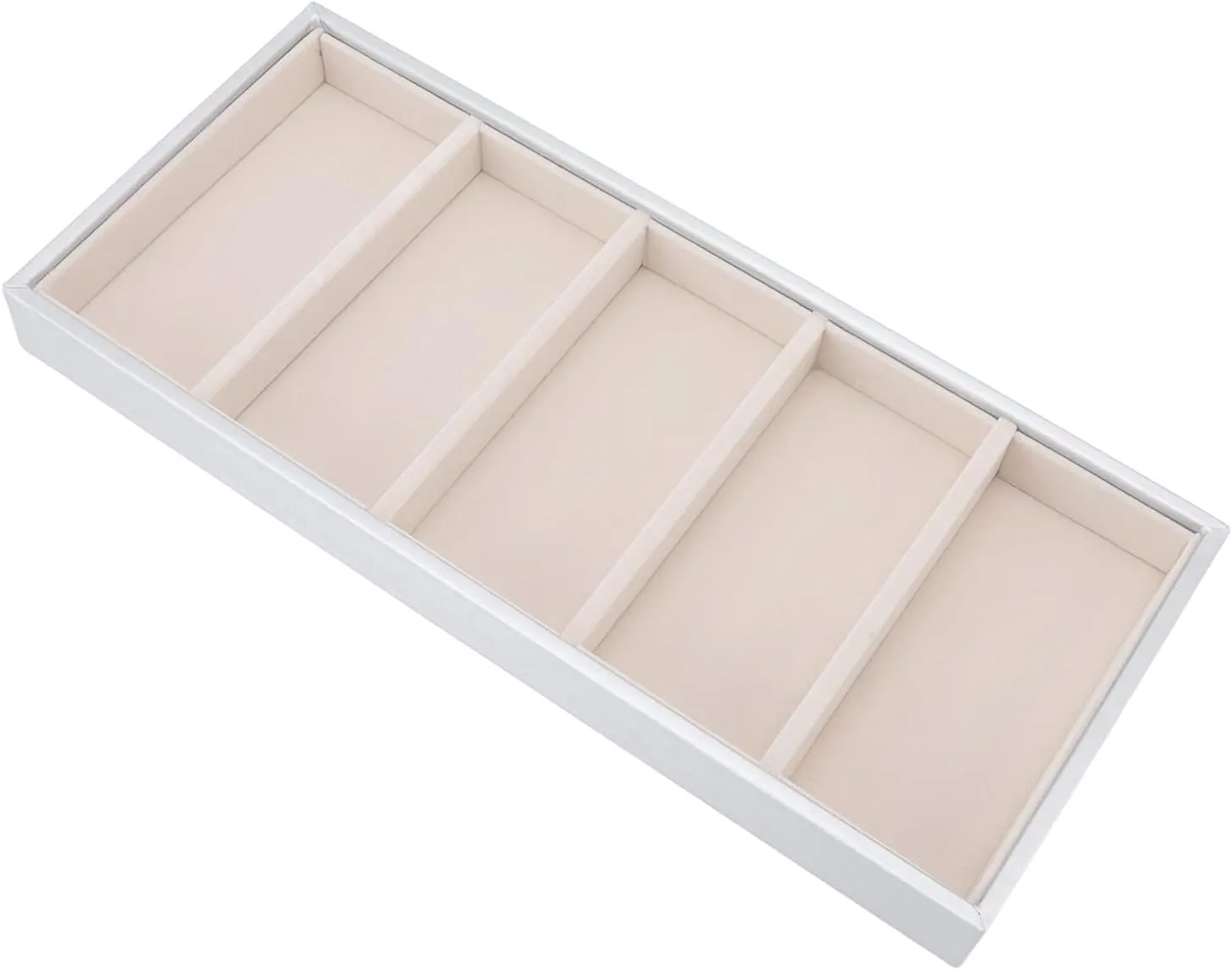 Velvet Glasses Box Tray, Stackable Glasses Display Tray Jewelry Organizer Trays for Glasses and Watch Holder Organizer Tray (Silver Gray)