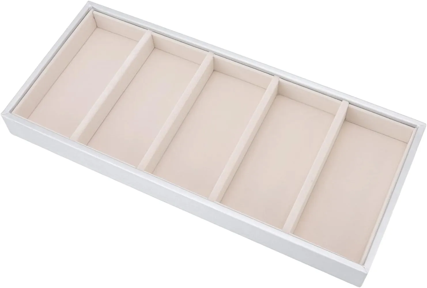 Velvet Glasses Box Tray, Stackable Glasses Display Tray Jewelry Organizer Trays for Glasses and Watch Holder Organizer Tray (Silver Gray)