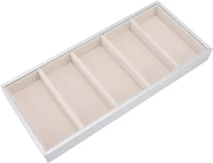 Velvet Glasses Box Tray, Stackable Glasses Display Tray Jewelry Organizer Trays for Glasses and Watch Holder Organizer Tray (Silver Gray)