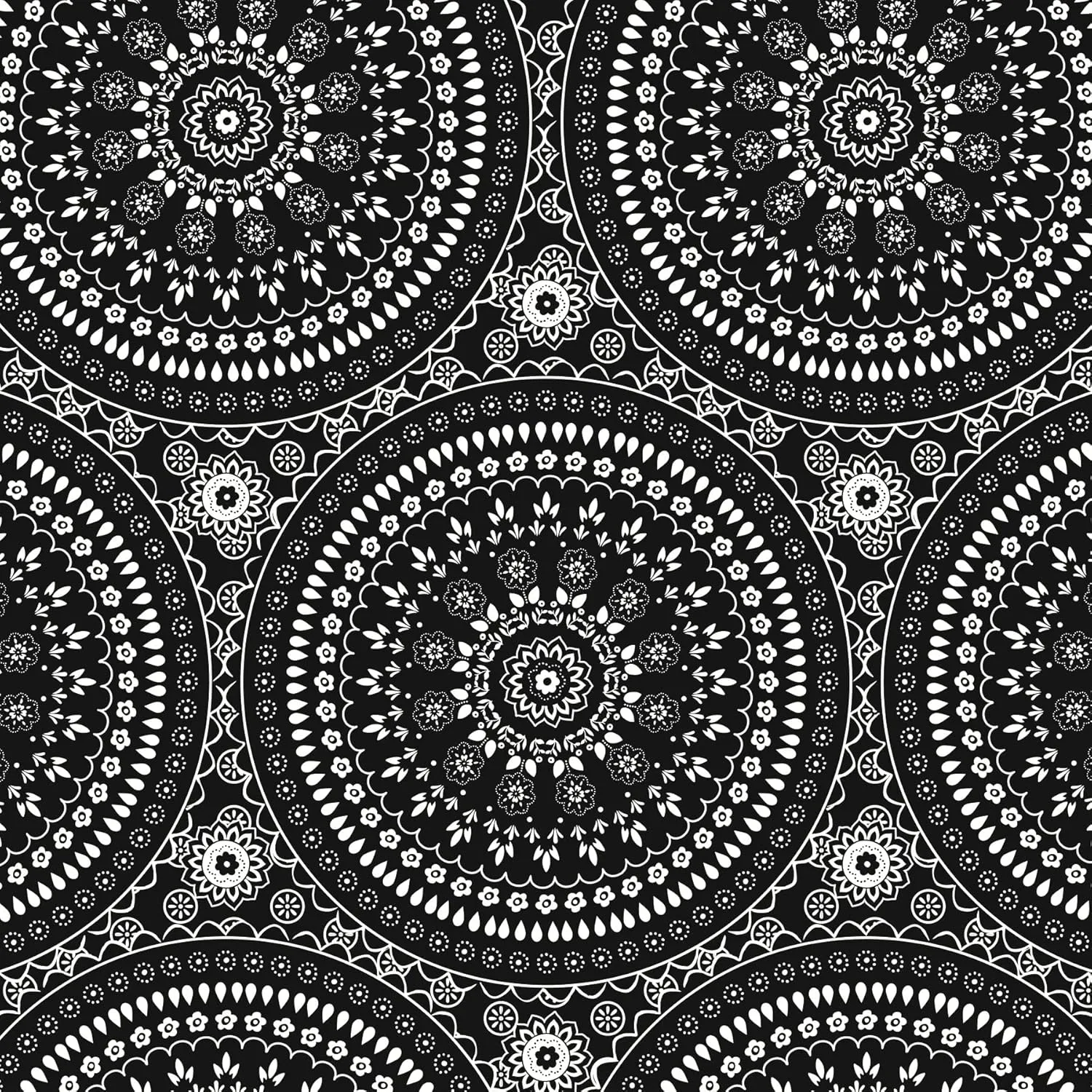 Vera Bradley Women's Cotton Decorative Throw Pillow Cover With Hypoallergenic Insert, Black Bandana Medallion, One Size