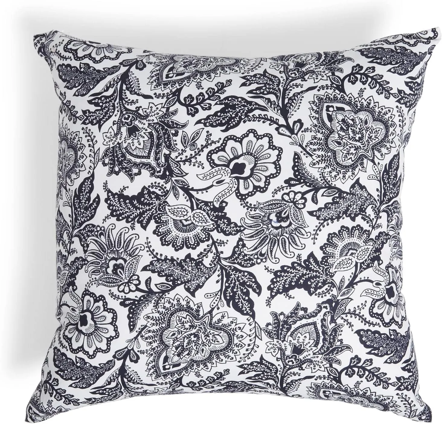 Vera Bradley Women's Cotton Decorative Throw Pillow Cover With Hypoallergenic Insert, Java Navy & White - Recycled Cotton, One Size