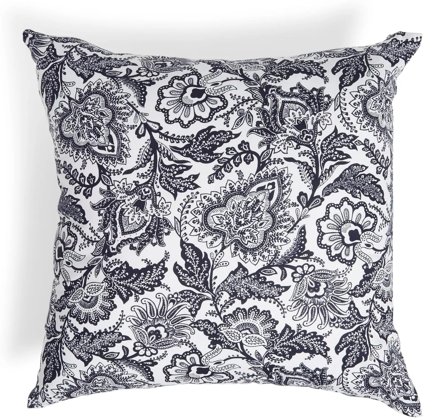 Vera Bradley Women's Cotton Decorative Throw Pillow Cover With Hypoallergenic Insert, Java Navy & White - Recycled Cotton, One Size