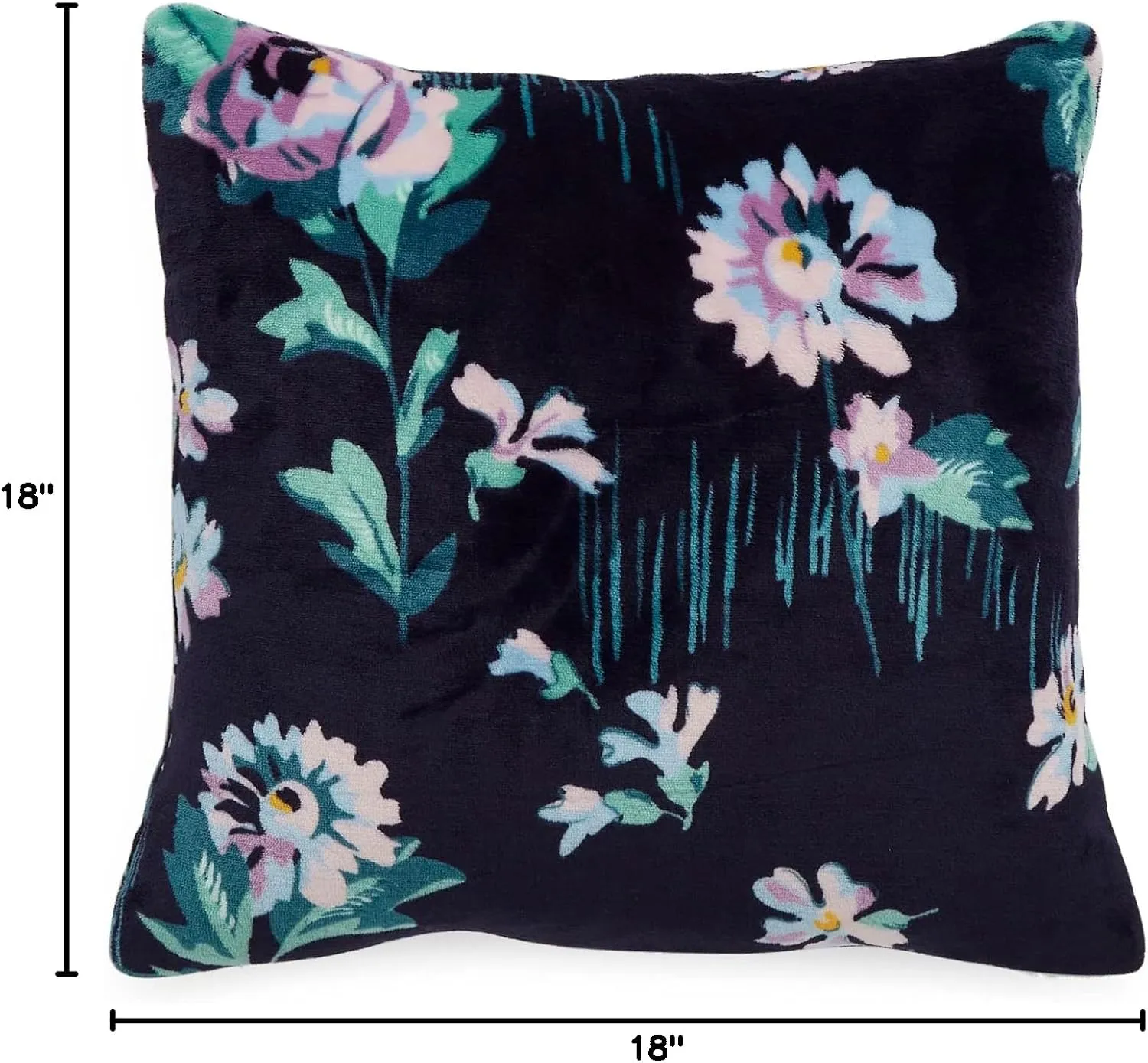 Vera Bradley Women's Decorative Throw Pillow With Removeable Hypoallergenic Insert, Navy Garden, One Size