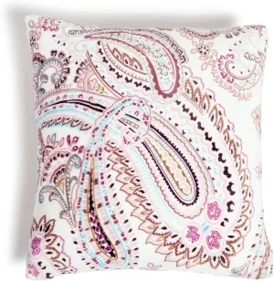 Vera Bradley Women's Decorative Throw Pillow With Removeable Hypoallergenic Insert, Sand Paisley, One Size