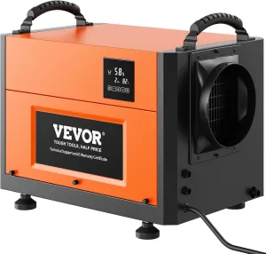 VEVOR 156 Pints Commercial Dehumidifier with Drain Hose for Crawl Spaces, Basements Warehouse & Job Sites, Large Capacity Dehumidifier for Water Damage Restoration, Auto Defrost, CSA Listed
