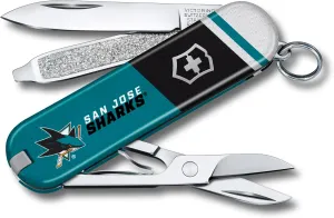 Victorinox Classic SD Swiss Army Knife – Compact 7 Function Swiss Made Pocket Knife with Small Blade, Screwdriver and Key Ring – San Jose Sharks