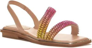 Vince Camuto Womens Prizza Faux leather Slingback Sandals Tan 7.5 Medium (B,M), Sandstone