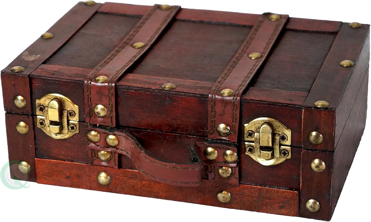 Vintiquewise(TM Old-Fashioned Small Suitcase/Decorative Box with Straps