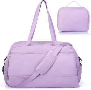 VOOWO Weekender Bags for Women - Duffle Bag for Travel, 35L Weekend Bags with Laptop Compartment, Carry on Bags for Airplanes, Duffel Overnight Bag Large Travel Bags for Women (Purple)