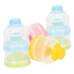 VOSAREA 2 pcs Travel Formula Dispenser Milk Powder Storage Container for Snacks Food Stackable Design Colors