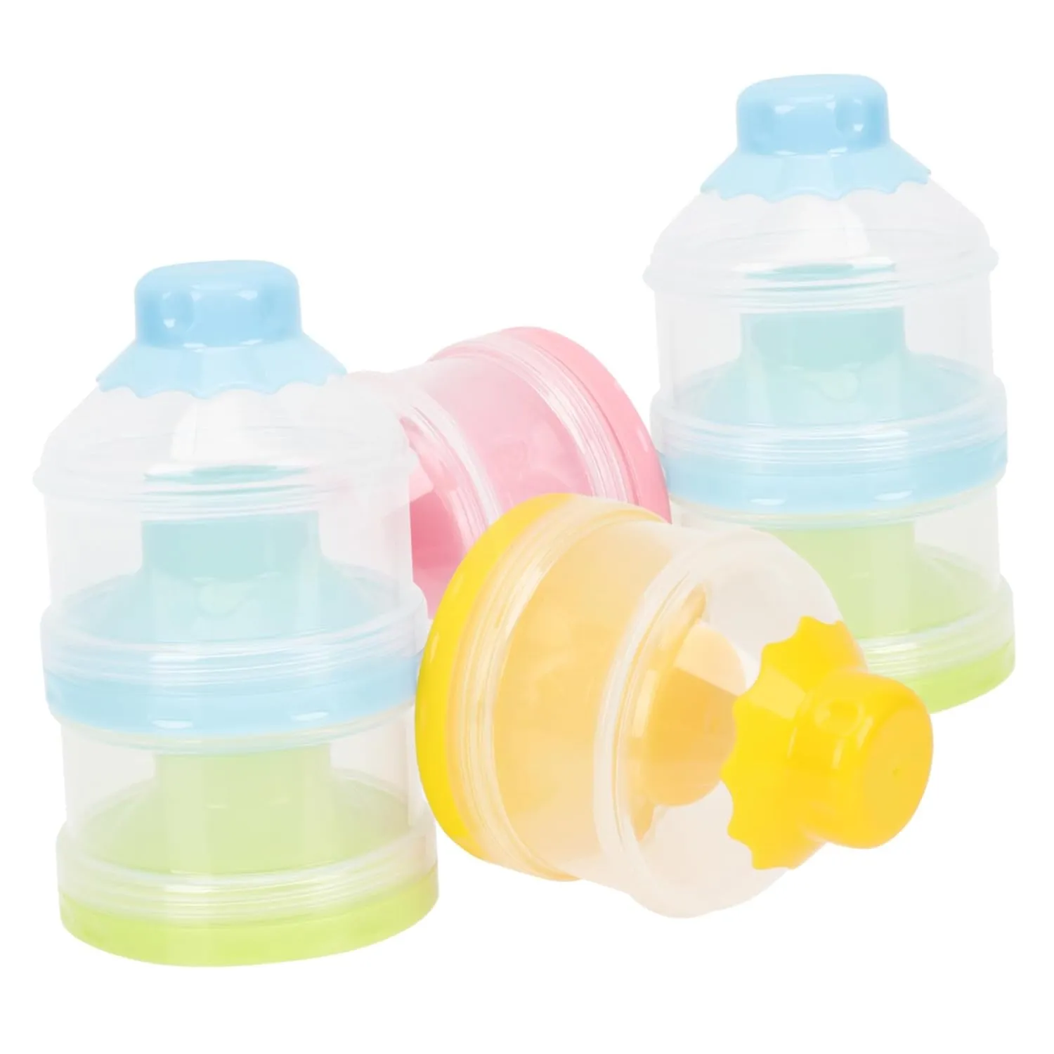 VOSAREA 2 pcs Travel Formula Dispenser Milk Powder Storage Container for Snacks Food Stackable Design Colors
