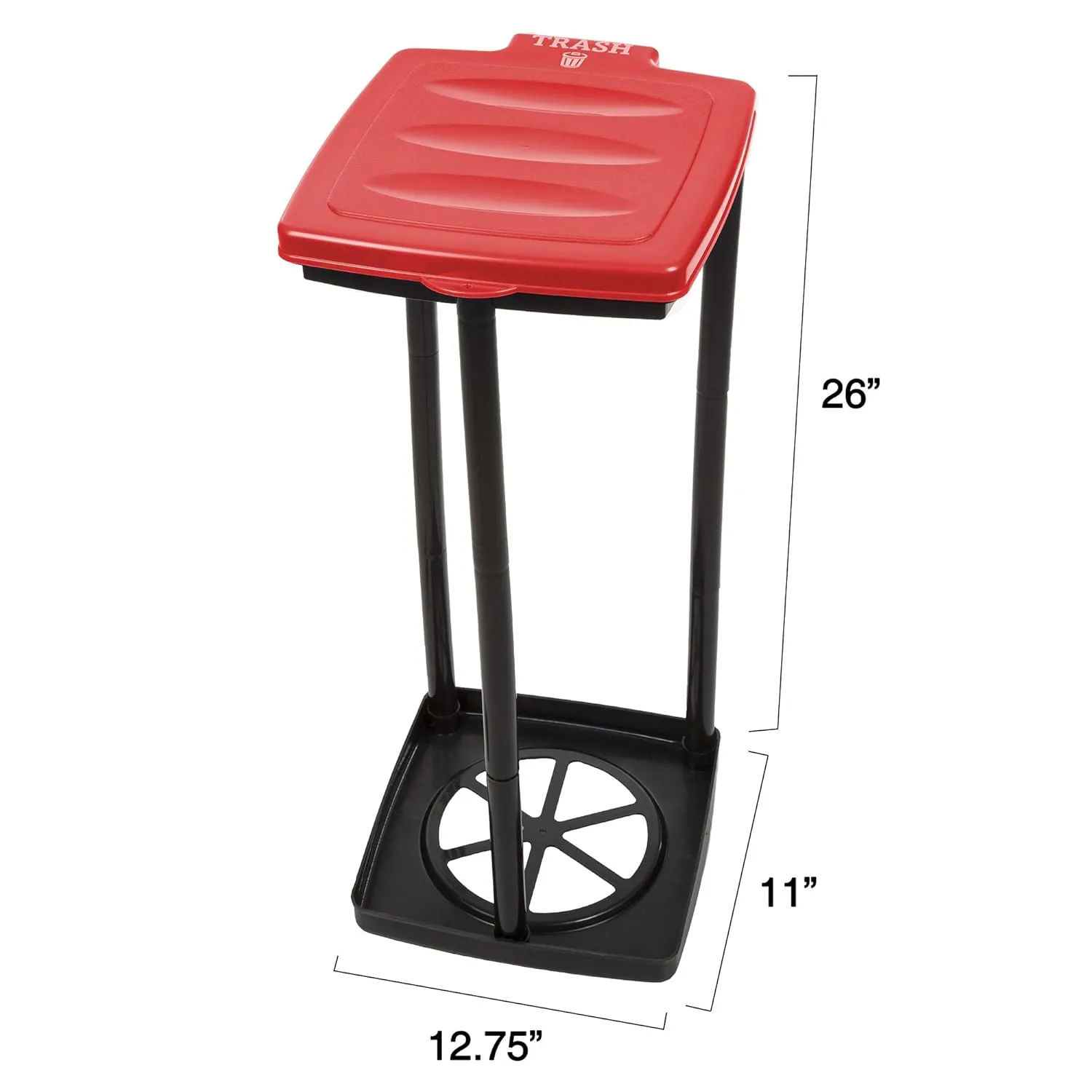 Wakeman Portable Trash Bag Holder - Collapsible Trashcan for Garbage - Indoor/Outdoor Use Ideal for Camping, Recycling, and More Outdoors (Red)