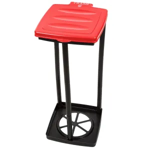 Wakeman Portable Trash Bag Holder - Collapsible Trashcan for Garbage - Indoor/Outdoor Use Ideal for Camping, Recycling, and More Outdoors (Red)