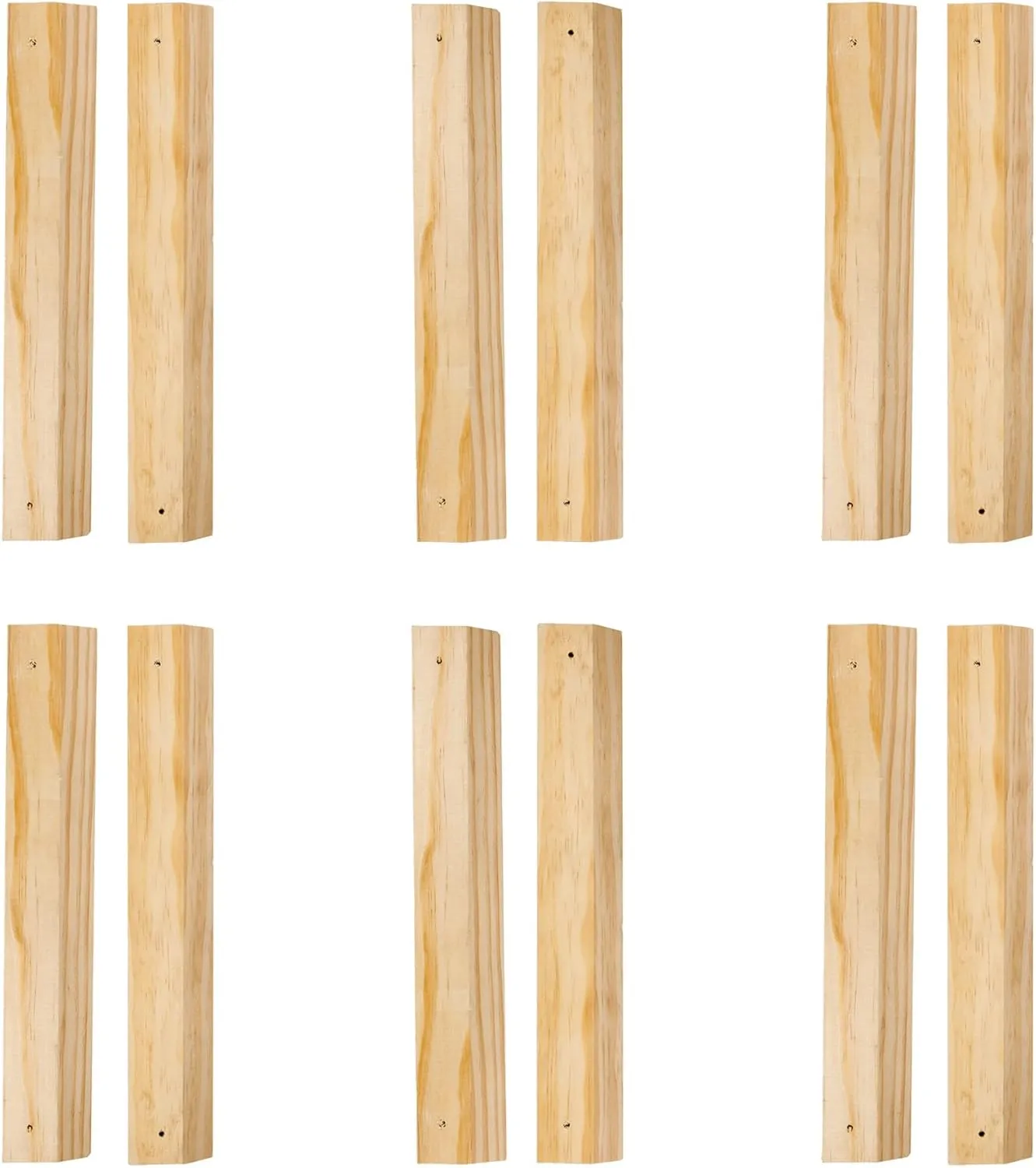 Walnut Hollow 12" Hanging Cleat Set, (6-Pack), Natural Craft Wood