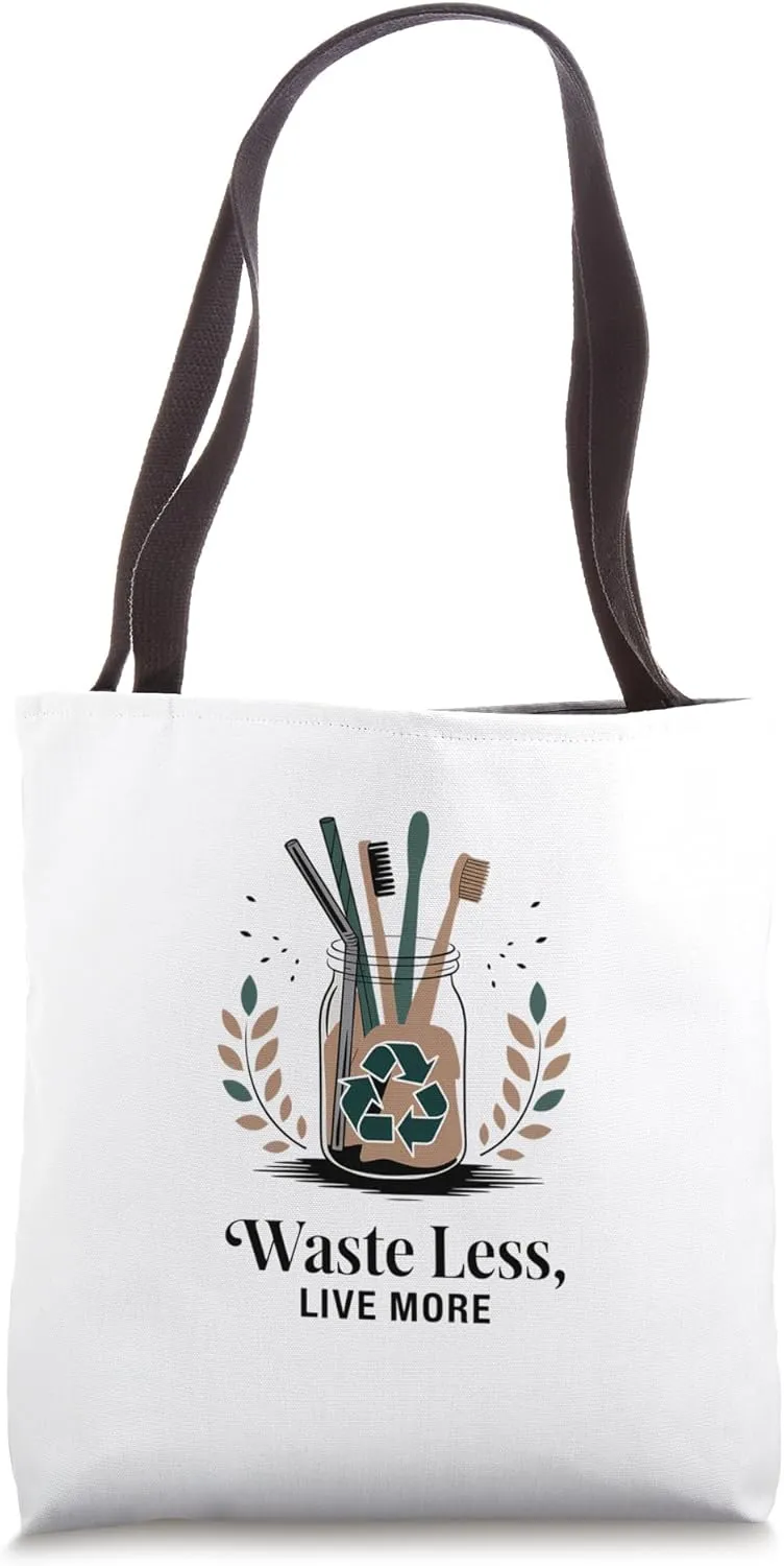 Waste Less Live More Zero-Waste Lifestyle Tote Bag