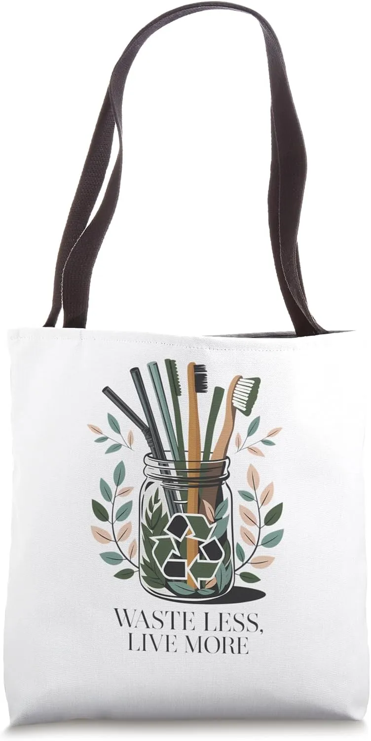 Waste Less Live More Zero-Waste Lifestyle Tote Bag