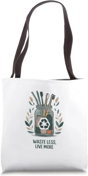 Waste Less Live More Zero-Waste Lifestyle Tote Bag