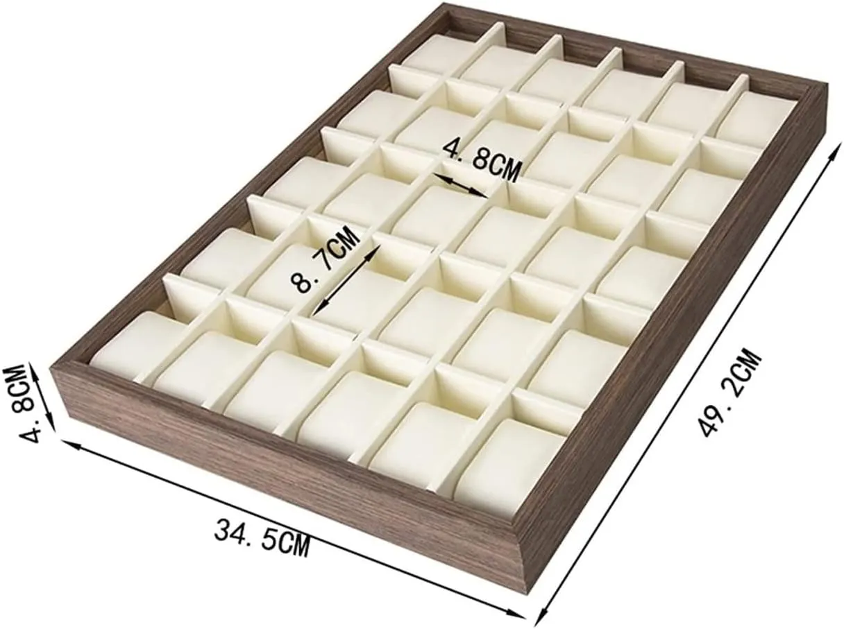 Watch Box Watch Display Organizer Wood 30 Slots Watch Tray Organizer Box Stackable Jewelry Holder Storage Display Watch Accessories
