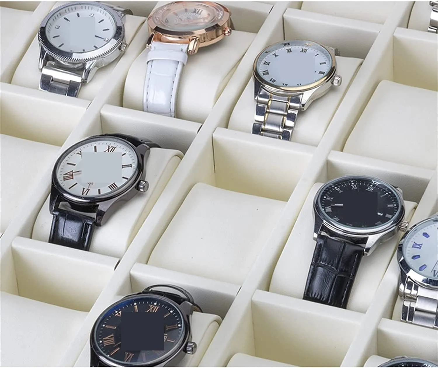 Watch Roll Watch Case Watch Stand Watch Box Watch Display Organizer Wood 30 Slots Watch Tray Organizer Box Stackable Jewelry Holder Storage Display Watch Winder Watch Organizer