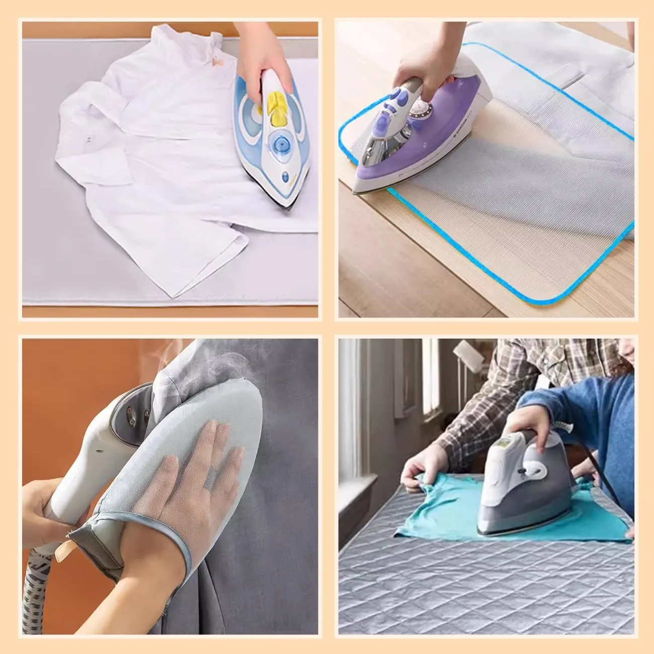 WAYUTO Over Door Garment Steamer Travel Mat 22 x 47 inches with Hook, Ironing Glove & Scorch Mesh Ironing Press Pad