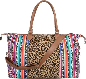 Weekender Bag Duffle Bag For Women Large Travel Tote Bag Overnight Weekend Bags With Shoulder Strap Cow Leopard Atzec…