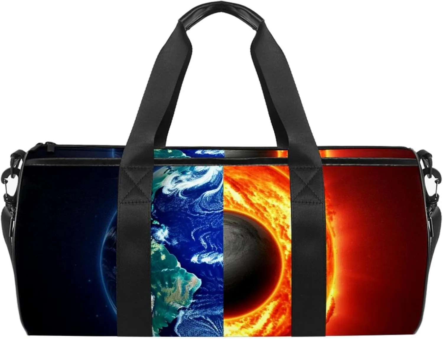 Weekender Travel Bag,Small Gym Bag,3D Yin Yang Gossip Sun Earth,Gym Duffle Bag