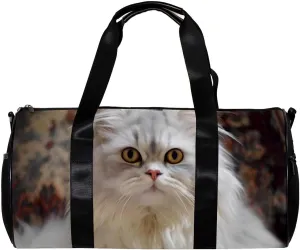 Weekender Travel Bag,Small Gym Bag,Angry Cat Looking at You,Gym Duffle Bag