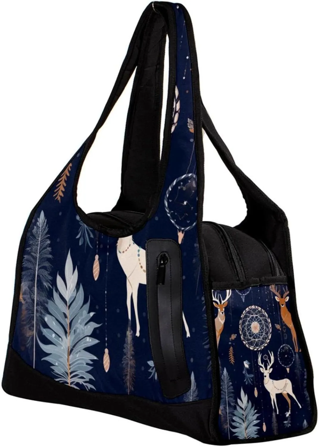 Weekender Travel Bag,Small Gym Bag,Bohemia Feather Deer Dream Catcher,Gym Duffle Bag