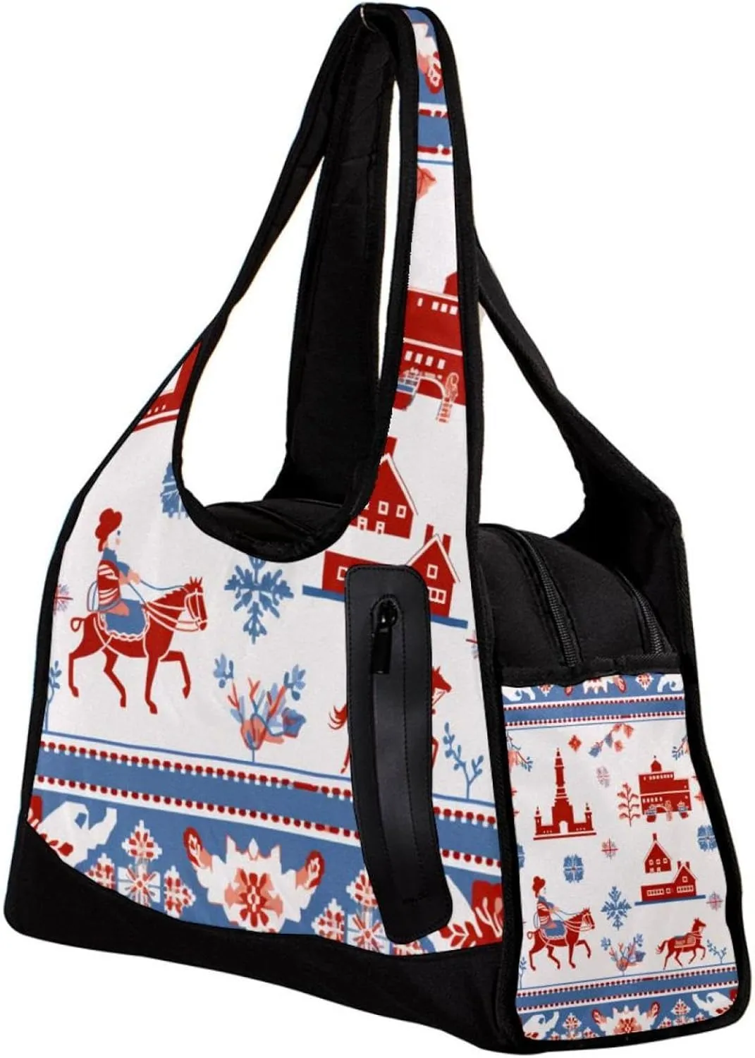Weekender Travel Bag,Small Gym Bag,Boho Style Architectural Dog,Gym Duffle Bag