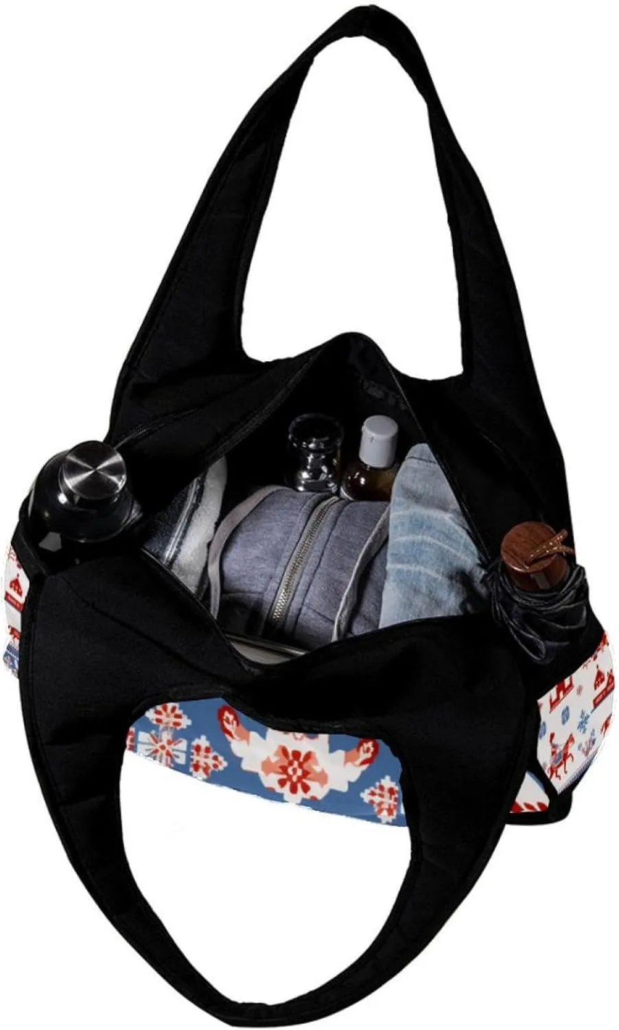 Weekender Travel Bag,Small Gym Bag,Boho Style Architectural Dog,Gym Duffle Bag