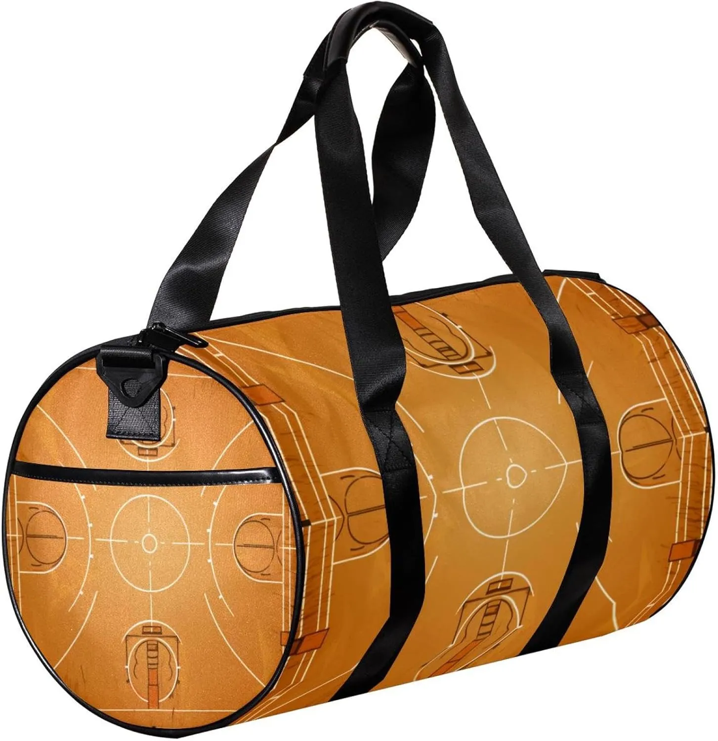 Weekender Travel Bag,Small Gym Bag,Brown Basketball Field,Gym Duffle Bag