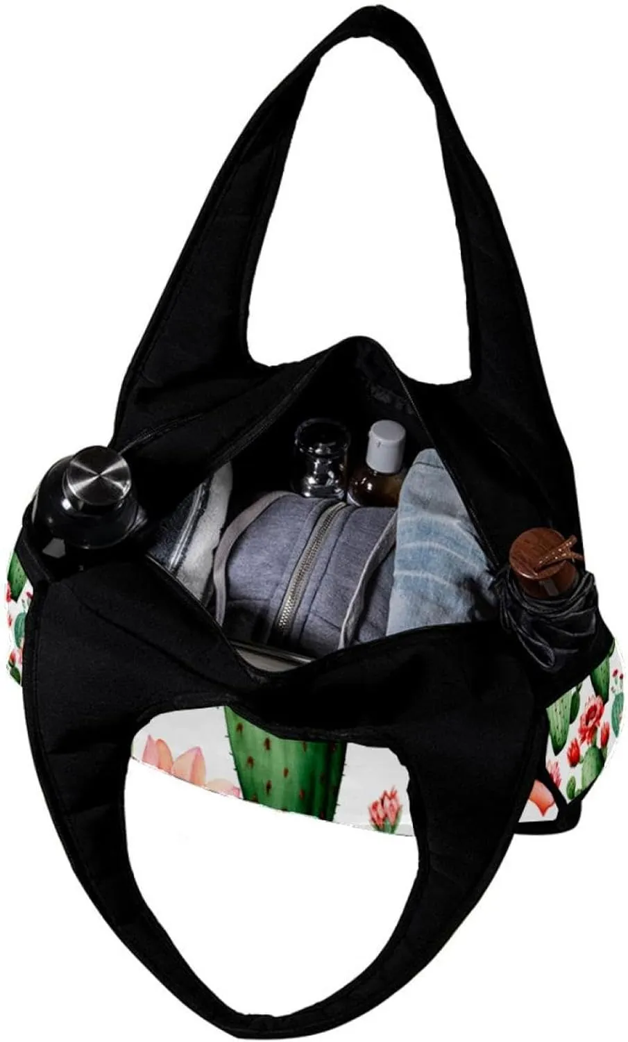 Weekender Travel Bag,Small Gym Bag,Cactus Watercolor Plants,Gym Duffle Bag