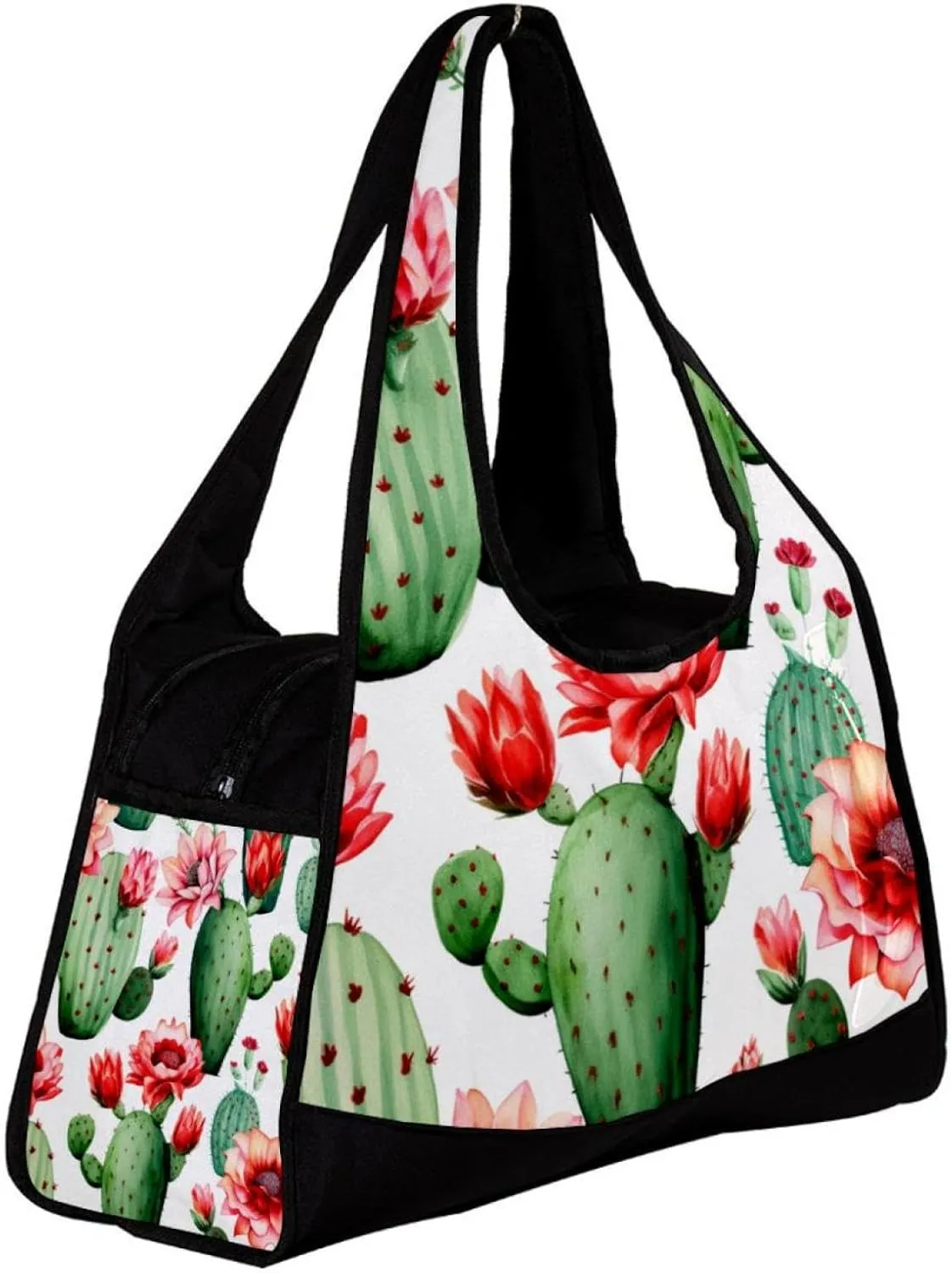 Weekender Travel Bag,Small Gym Bag,Cactus Watercolor Plants,Gym Duffle Bag