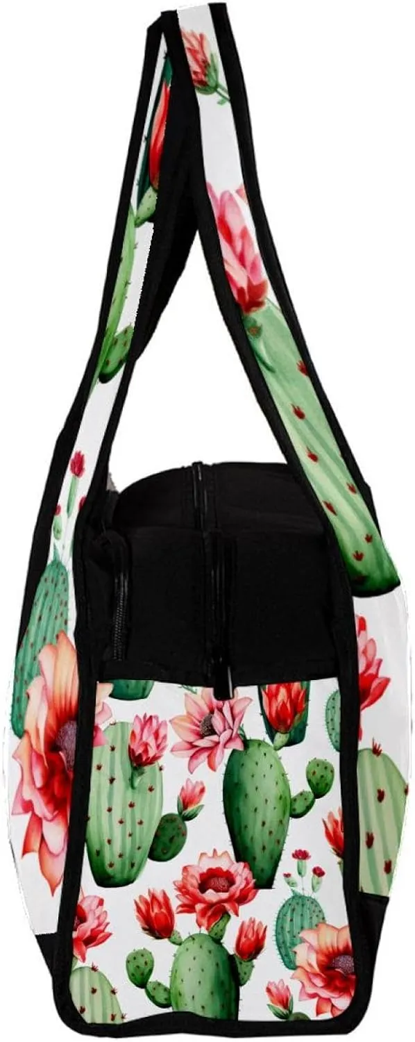 Weekender Travel Bag,Small Gym Bag,Cactus Watercolor Plants,Gym Duffle Bag