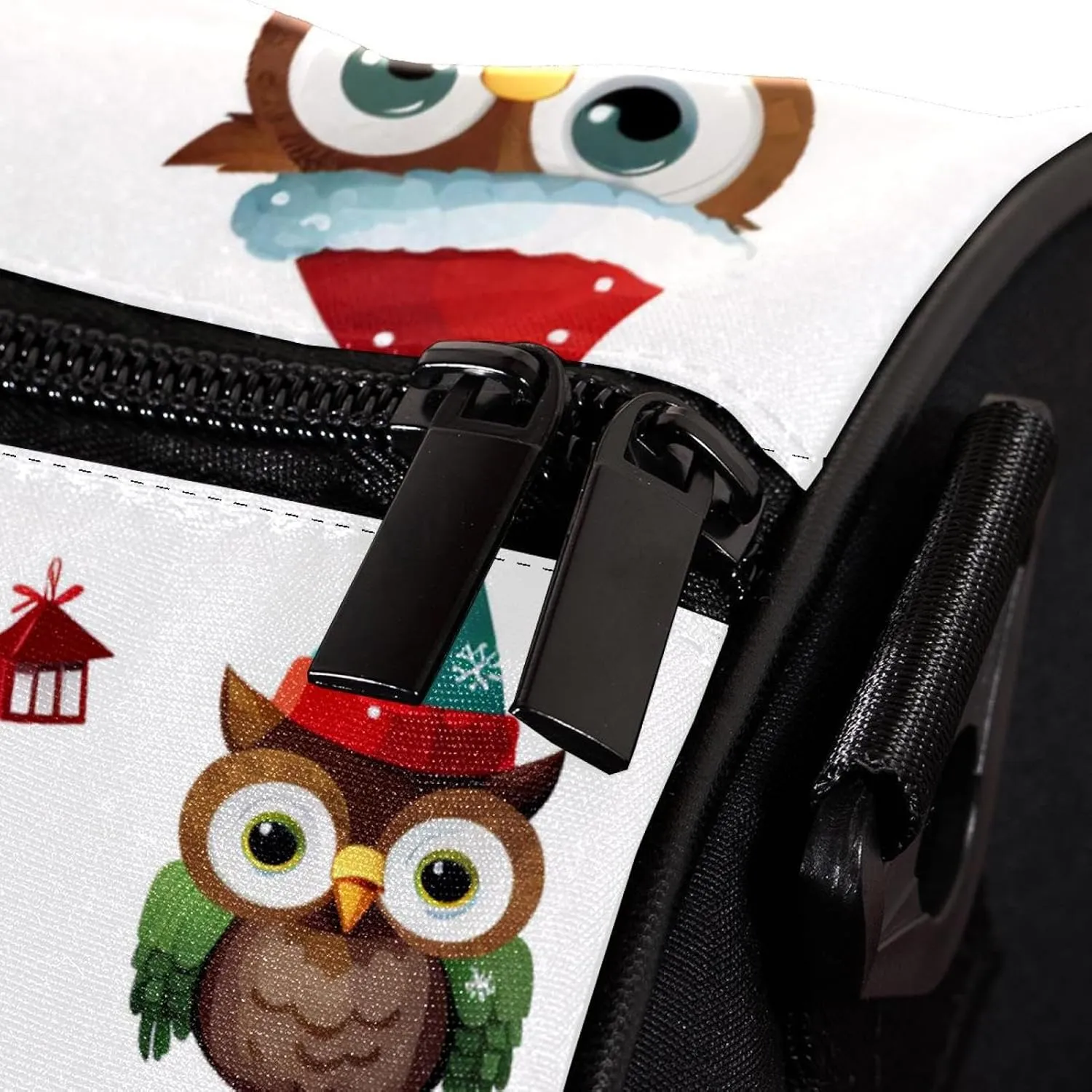 Weekender Travel Bag,Small Gym Bag,Cartoon Christmas Themed Owls,Gym Duffle Bag