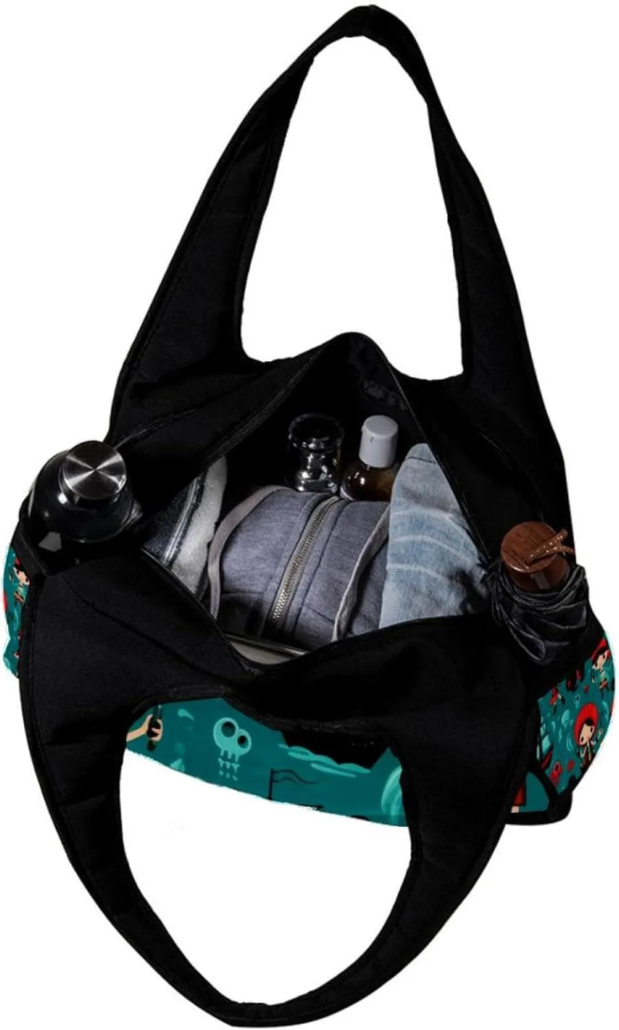 Weekender Travel Bag,Small Gym Bag,Cartoon Pirate Ocean Theme,Gym Duffle Bag