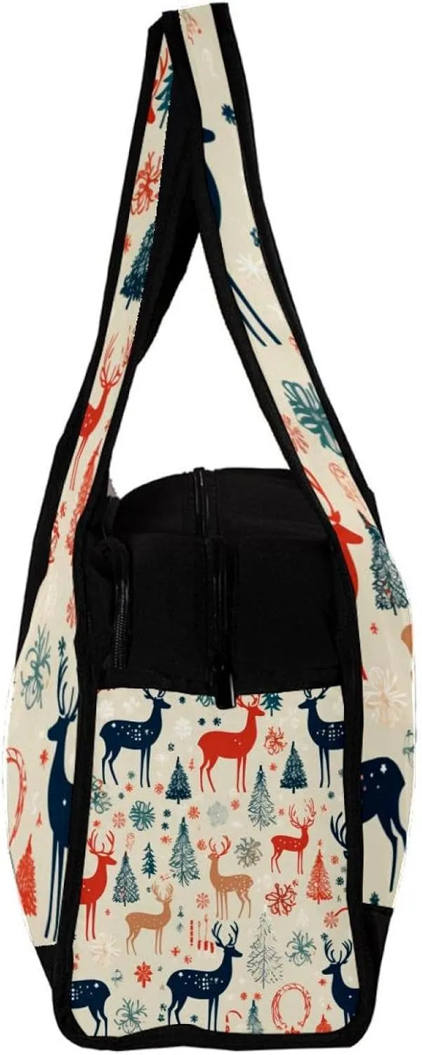 Weekender Travel Bag,Small Gym Bag,Christmas Background Floral,Gym Duffle Bag