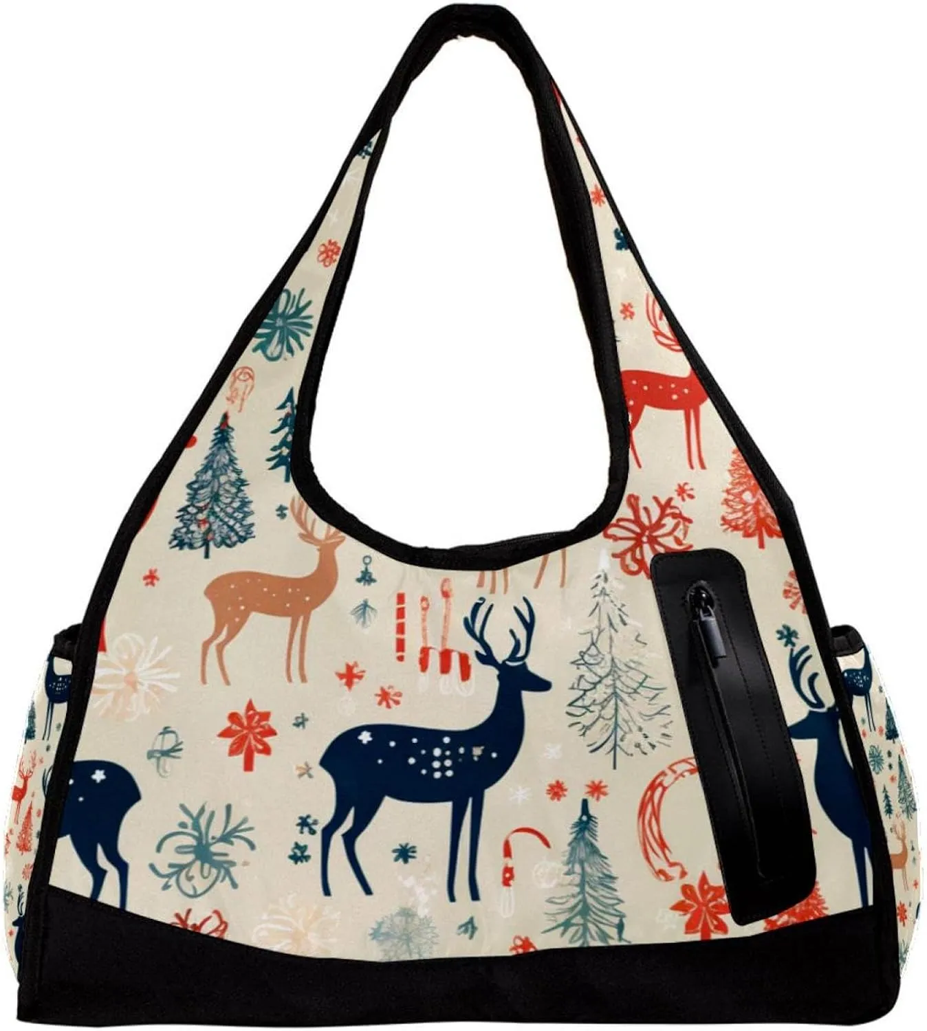 Weekender Travel Bag,Small Gym Bag,Christmas Background Floral,Gym Duffle Bag