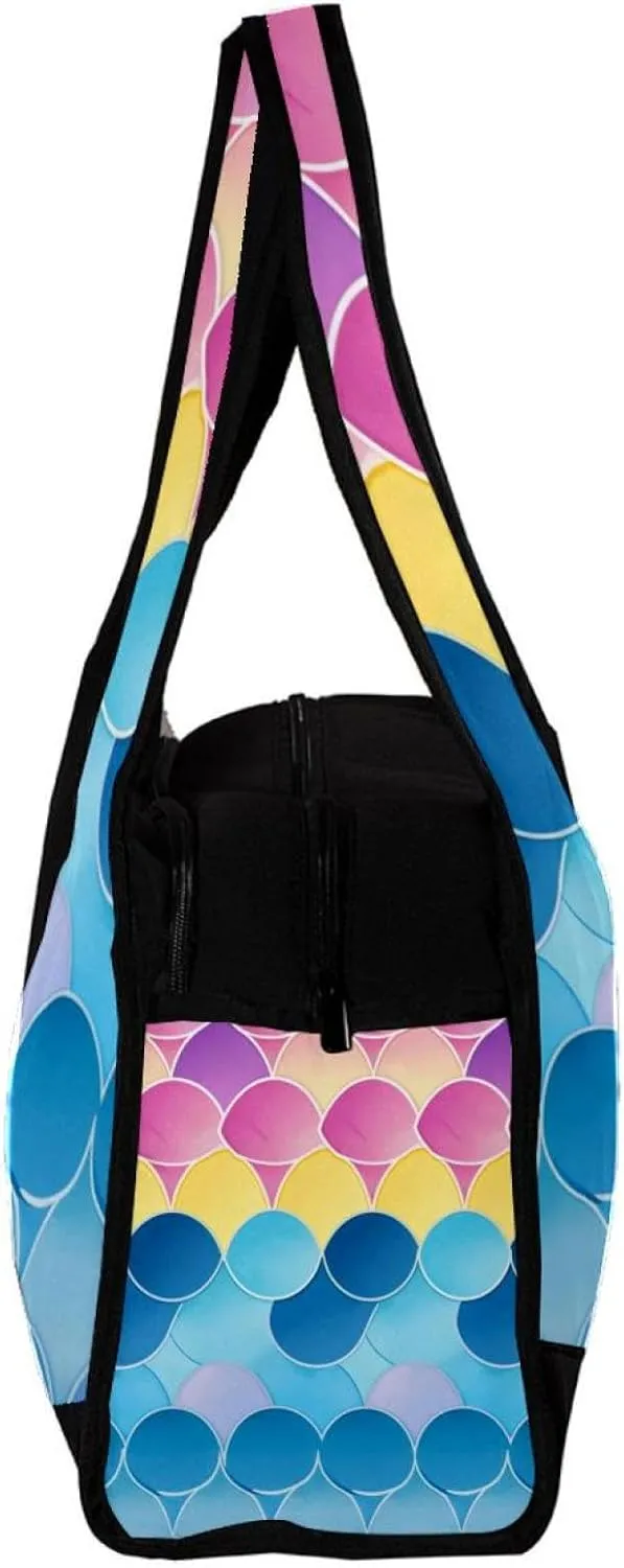 Weekender Travel Bag,Small Gym Bag,Colored Mermaid Fish Scales,Gym Duffle Bag