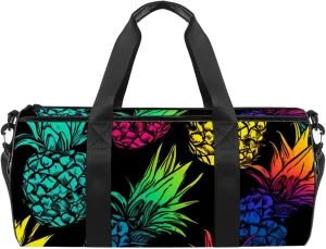 Weekender Travel Bag,Small Gym Bag,Colored Pineapple,Gym Duffle Bag